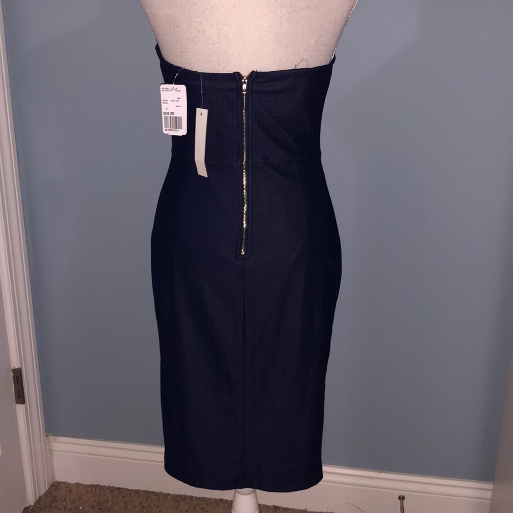 Entry strapless lace up v neck bodycon dress - Picture 5 of 7